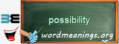 WordMeaning blackboard for possibility